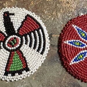 3” Handcrafted Beaded rosettes vintage